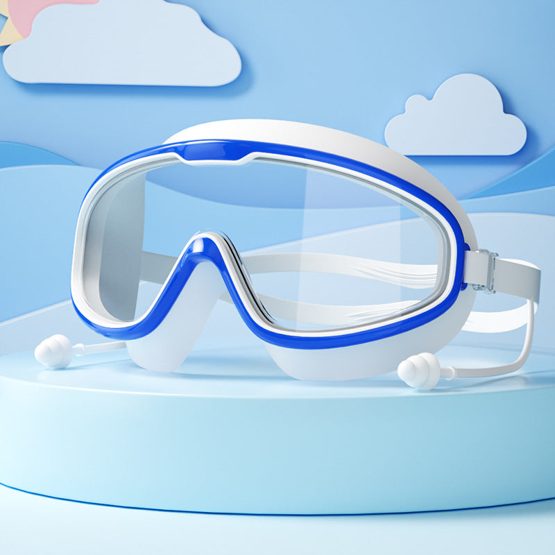 HD-Schwimmbrille für Kinder mit großem Rahmen, wasserdicht und anti-beschlagend