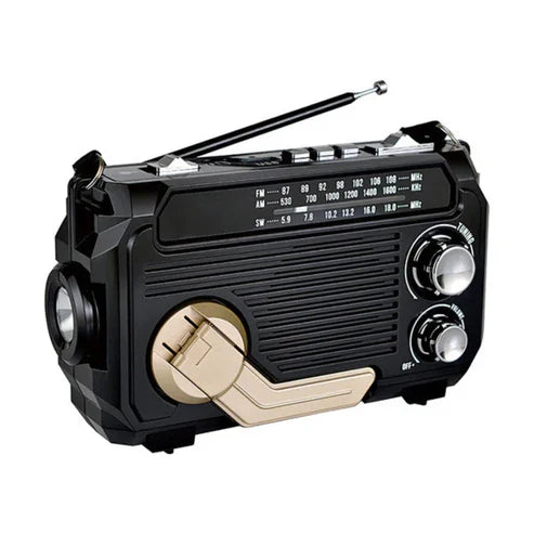 Tragbares Multifunktionsradio mit Handkurbel und Taschenlampe