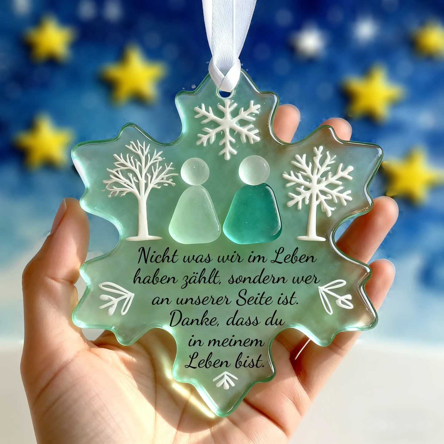 🌊Schneeflocken-förmige Meerglas-Freundschaftsdeko ❄✨ Geformt von der Natur & handgefertigt!