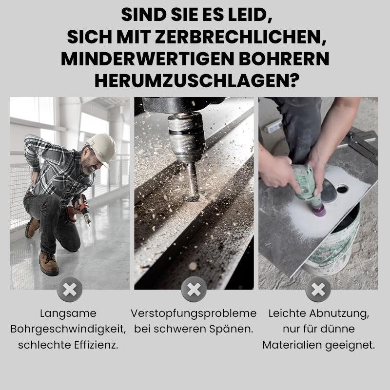 Hochfester Exzenterbohrer-Satz mit 4 Schneiden