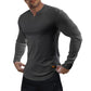 Ripp-Langarmshirt mit V-Ausschnitt für Fitness, Training & Sport