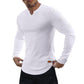 Ripp-Langarmshirt mit V-Ausschnitt für Fitness, Training & Sport