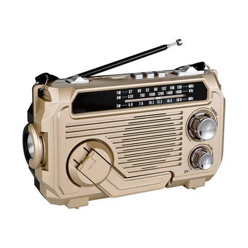 Tragbares Multifunktionsradio mit Handkurbel und Taschenlampe