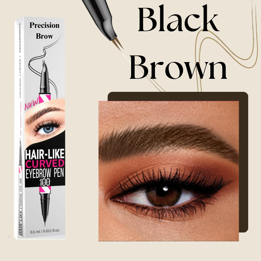 Double-ended Two-pronged Eyebrow Microblading Pencil with Eyebrow Brush