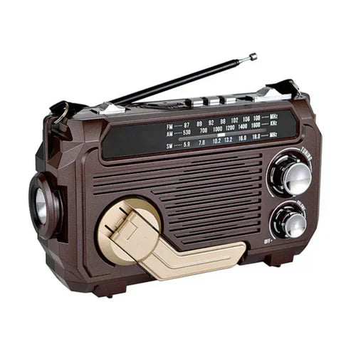Tragbares Multifunktionsradio mit Handkurbel und Taschenlampe