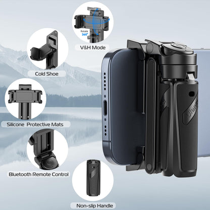 Ausziehbares Selfie Stick Stativ im Taschenformat mit abnehmbarer Fernbedienung