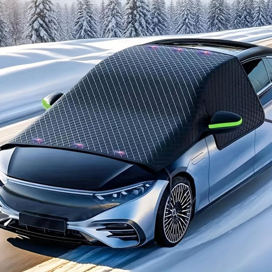 Universelle Windschutzscheiben-Sonnenblende für Autos, magnetische Schneeschutzvorrichtung aus Oxford-Stoff, Frostschutz im Winter, reflektierender Streifen für den Rückspiegel bei Nacht