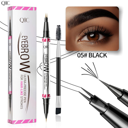 Double-ended Two-pronged Eyebrow Microblading Pencil with Eyebrow Brush