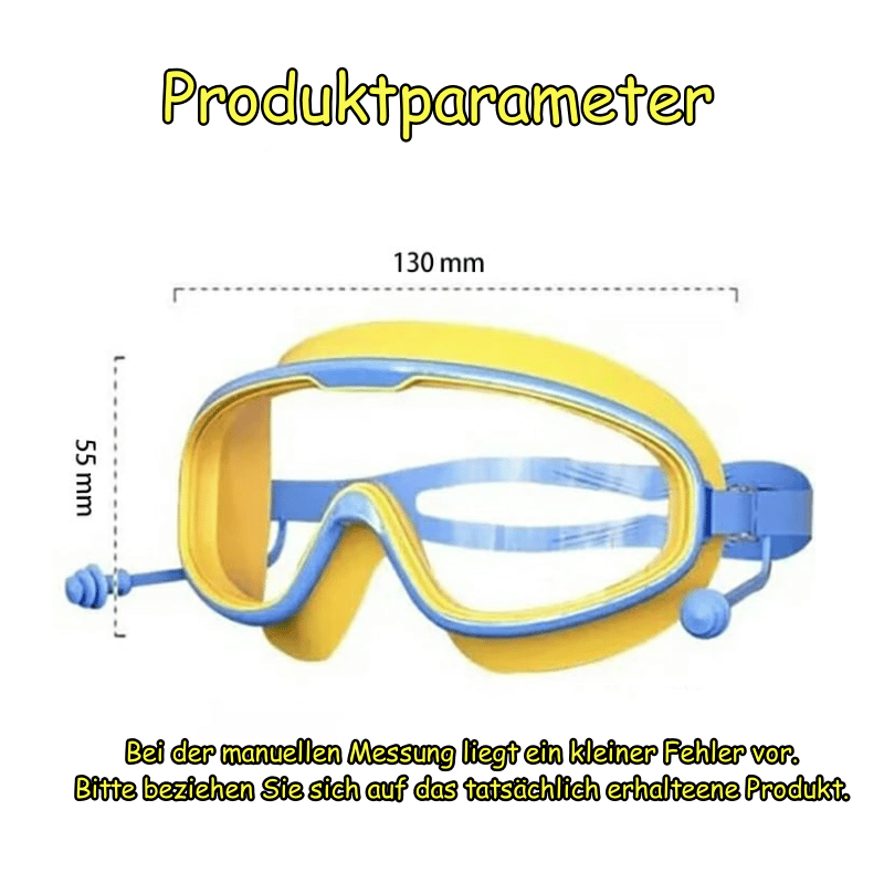 HD-Schwimmbrille für Kinder mit großem Rahmen, wasserdicht und anti-beschlagend
