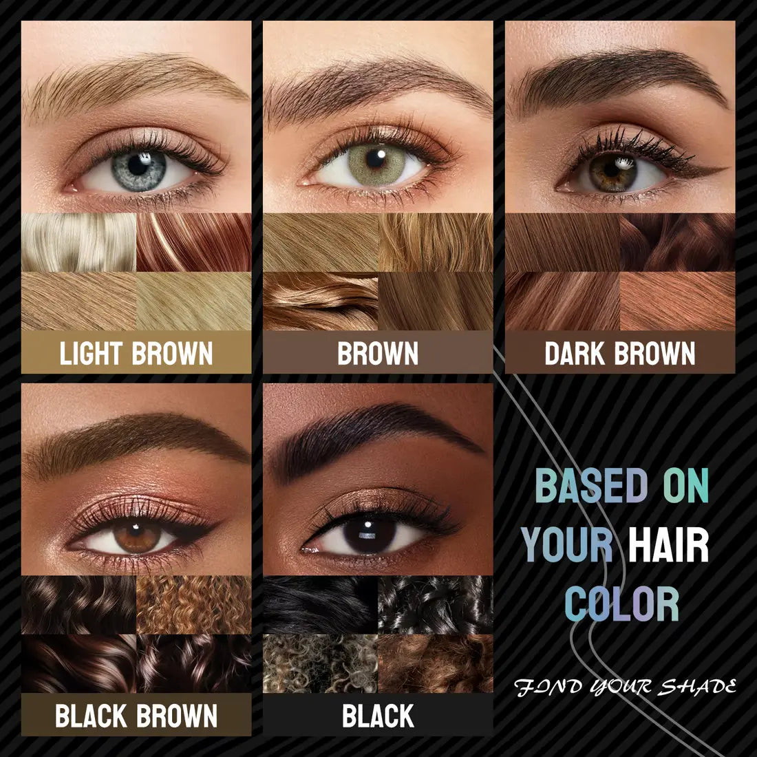 Double-ended Two-pronged Eyebrow Microblading Pencil with Eyebrow Brush