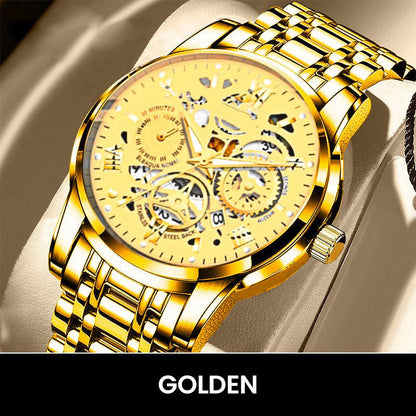 Wasserdichte römische skelettierte mechanische Herrenuhr