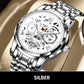 Wasserdichte römische skelettierte mechanische Herrenuhr