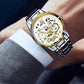 Wasserdichte römische skelettierte mechanische Herrenuhr