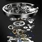 Wasserdichte römische skelettierte mechanische Herrenuhr