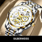 Wasserdichte römische skelettierte mechanische Herrenuhr