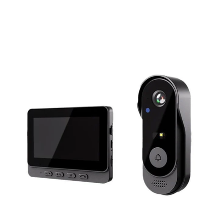 Drahtlose Türklingel-Kamera: 1080P, 170°-Winkel, 4,3-Zoll-Bildschirm, IPX65-Outdoor-Wasserdichtigkeit, Nachtsicht