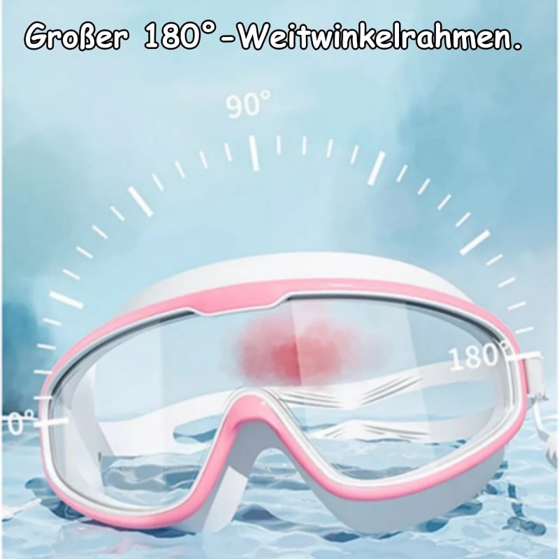 HD-Schwimmbrille für Kinder mit großem Rahmen, wasserdicht und anti-beschlagend