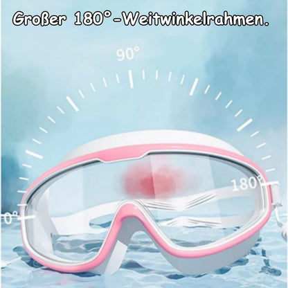 HD-Schwimmbrille für Kinder mit großem Rahmen, wasserdicht und anti-beschlagend