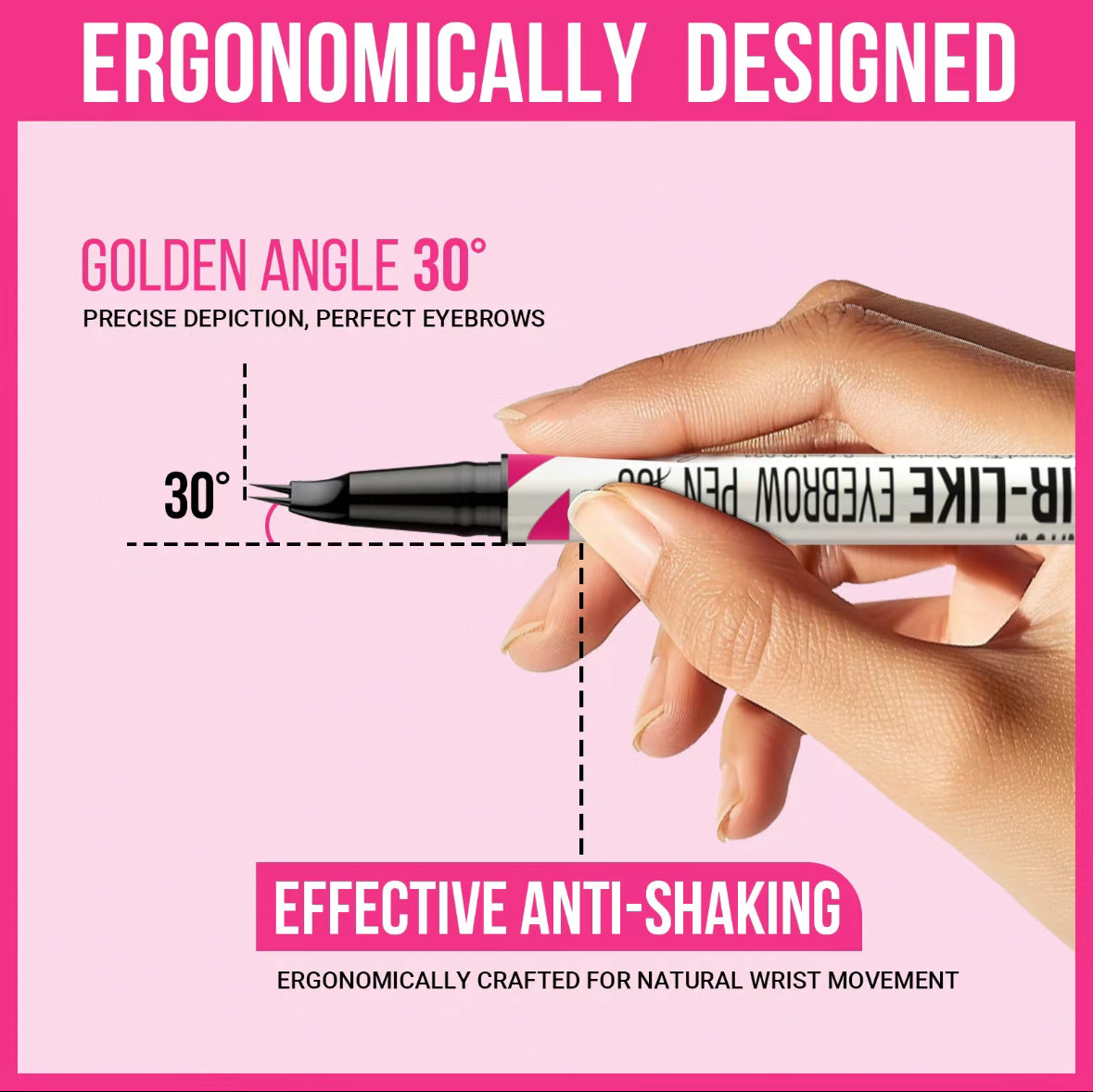 Double-ended Two-pronged Eyebrow Microblading Pencil with Eyebrow Brush