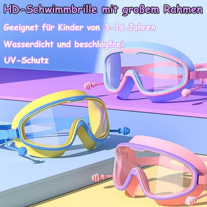 HD-Schwimmbrille für Kinder mit großem Rahmen, wasserdicht und anti-beschlagend