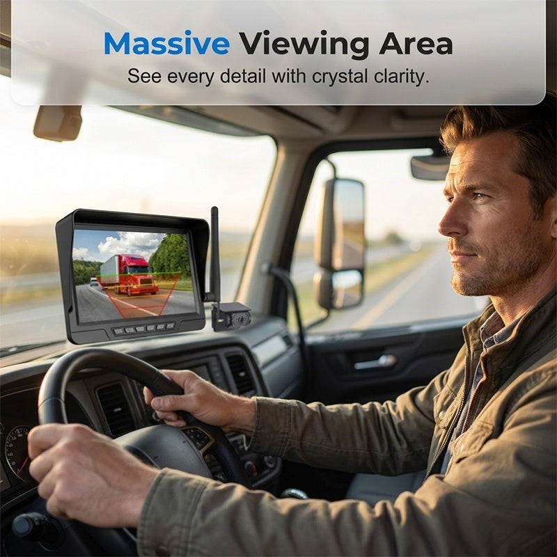 7-Zoll Rückfahrkamera Set mit Monitor – Kabellos für LKW, Bus & Traktor 🚛 Klare Rückansicht