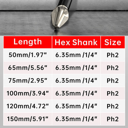 6-teilige Phillips Schraubendreher Bits Set