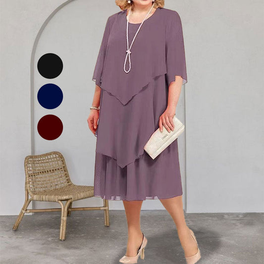 Plus Size Layered Midi Dress