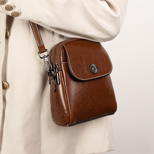 Retro Premium Synthetic Leather Crossbody Bag