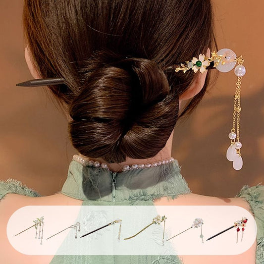 Chinese Style Flower Hair Stick with Tassel