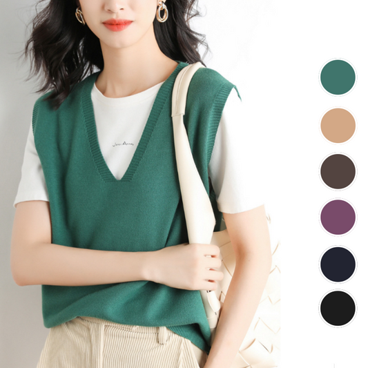 Women's Ultra-Soft V-Neck Knit Vest