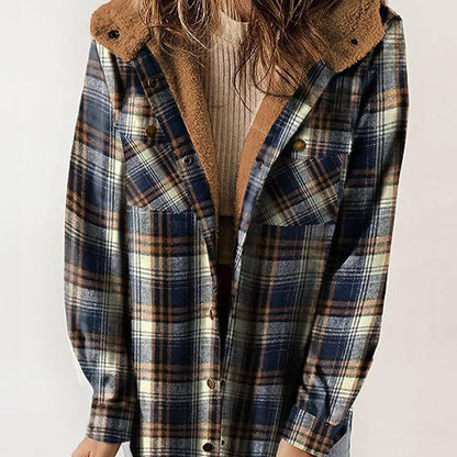 Women's Winter Trendy Plaid Hooded Jacket