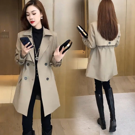 🔥Free shipping🔥Comfortable Waisted Lapel Trench Coat