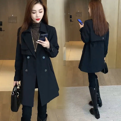 🔥Free shipping🔥Comfortable Waisted Lapel Trench Coat