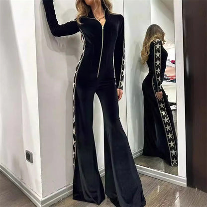 ❄️Winter Specials❄️Women's Zip-Up Bell Bottom Jumpsuit