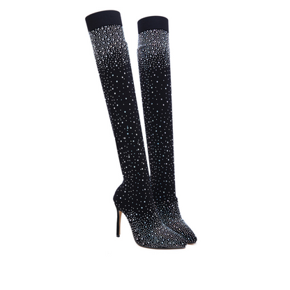 ✨Get 50% off💖Women’s Sparkly Faux Diamonds Over-the-Knee Boots