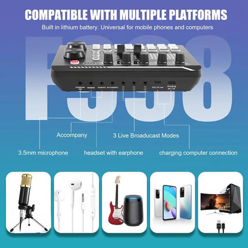 🎤✨ Live-Streaming-Audioset mit Mikrofon – 12-stufiges Tonverhältnis + Hochwertig + Kompatibel! ✨