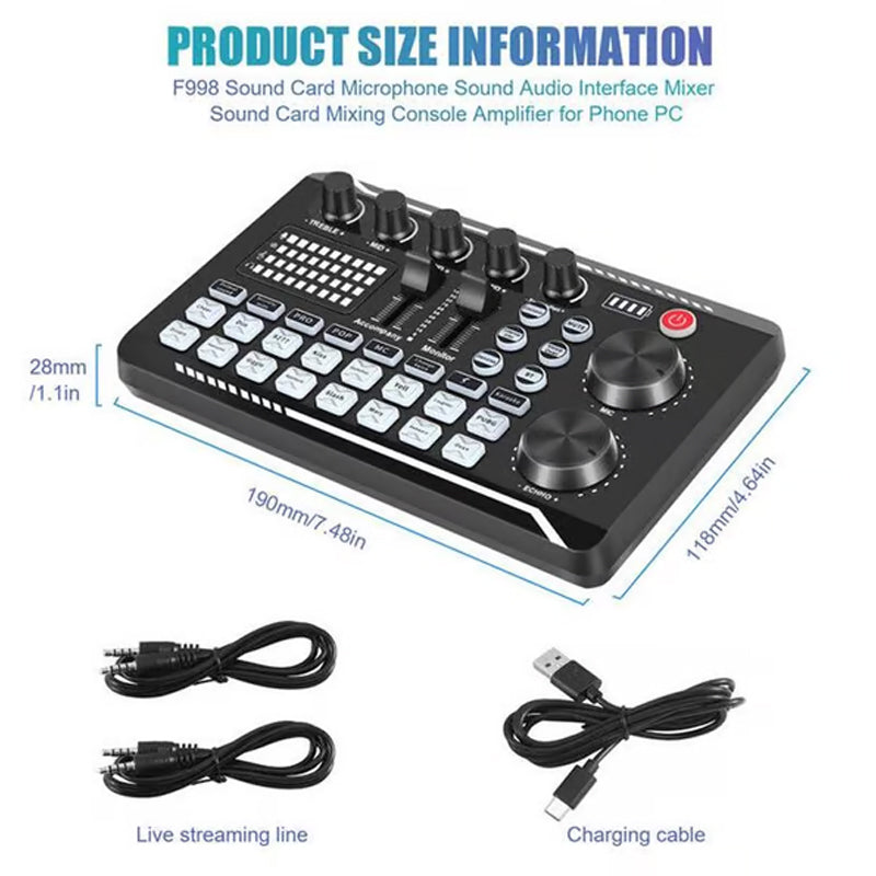 🎤✨ Live-Streaming-Audioset mit Mikrofon – 12-stufiges Tonverhältnis + Hochwertig + Kompatibel! ✨