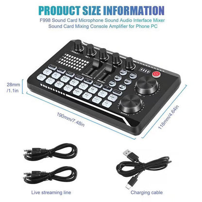 🎤✨ Live-Streaming-Audioset mit Mikrofon – 12-stufiges Tonverhältnis + Hochwertig + Kompatibel! ✨