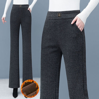 Women's Warm Thickened High-Waisted Flared Pants