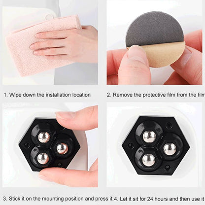 Neues selbstklebendes Universalrad, 360°-Doppelkugel ohne Schlag, verschleißfest, tragend, geräuschlose kleine Riemenscheibe