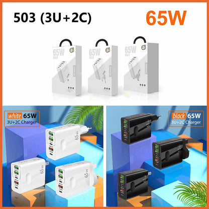 65W Schnellladegerät mit mehreren Anschlüssen