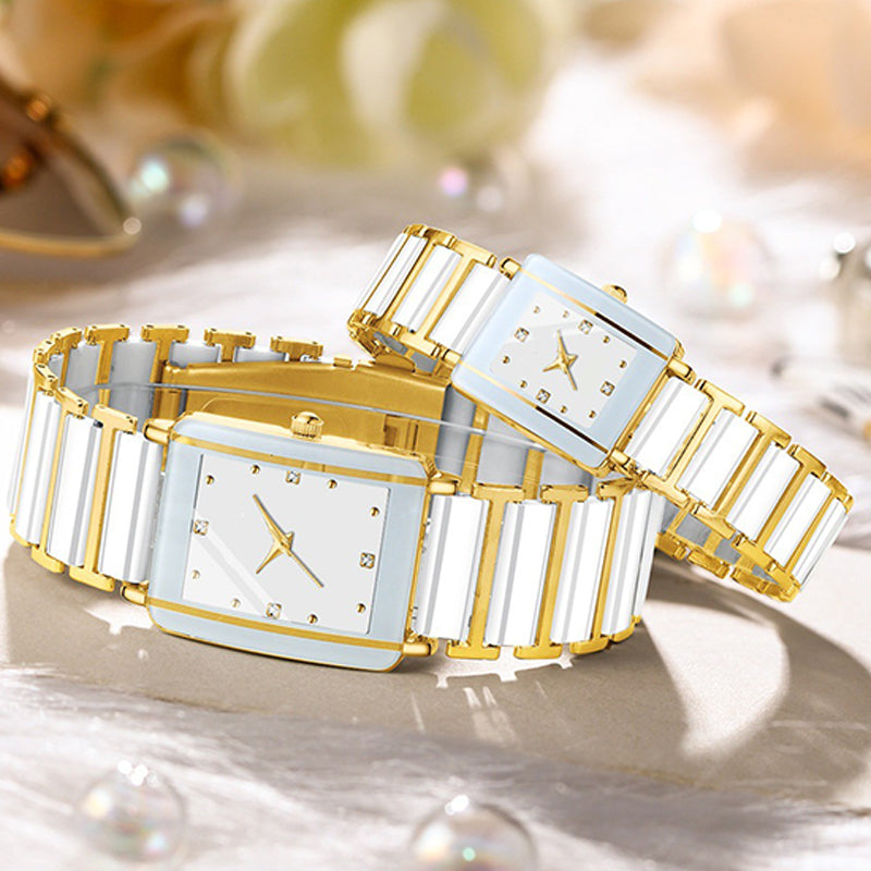 Ehepaar Mode Lässig Vielseitig Quadratische Uhr