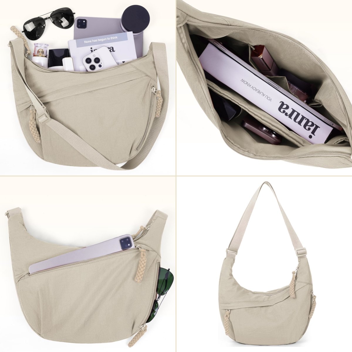 Modische Damenmode Umhängetasche in einfarbigem Nylon