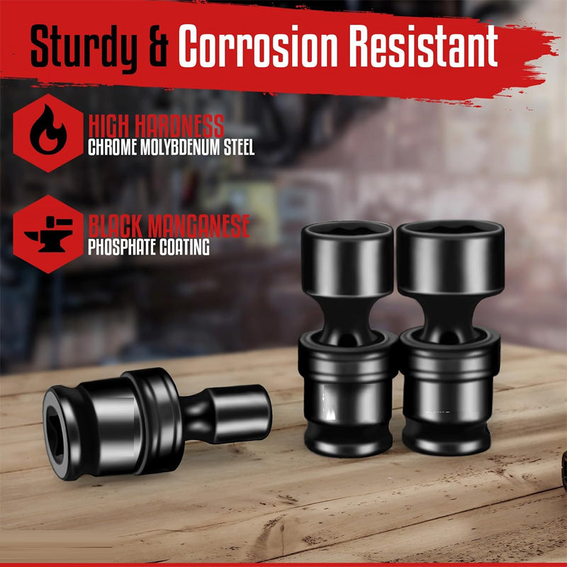 15-teiliges 3/8-Zoll Flach-Stecknuss-Set mit Kardangelenken für Schlagschrauber