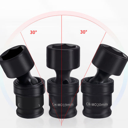 15-teiliges 3/8-Zoll Flach-Stecknuss-Set mit Kardangelenken für Schlagschrauber