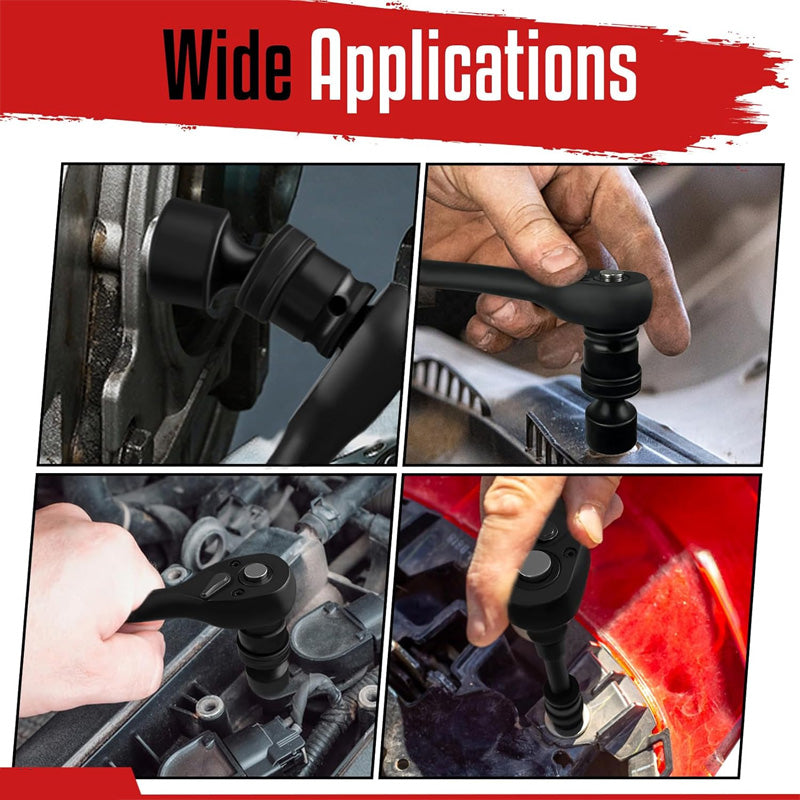 15-teiliges 3/8-Zoll Flach-Stecknuss-Set mit Kardangelenken für Schlagschrauber