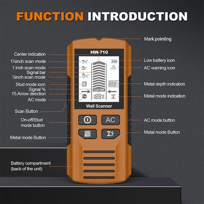 Multifunktionaler Handheld Metall und Wand Detektor