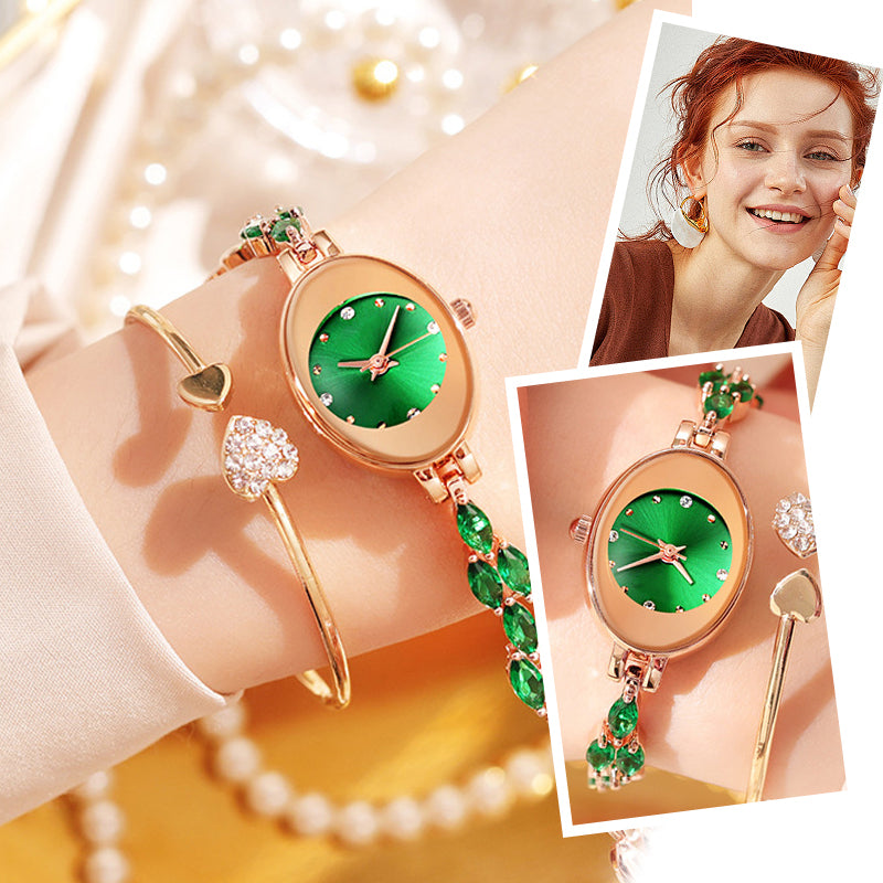 Farbige Zirkon-Armbanduhr