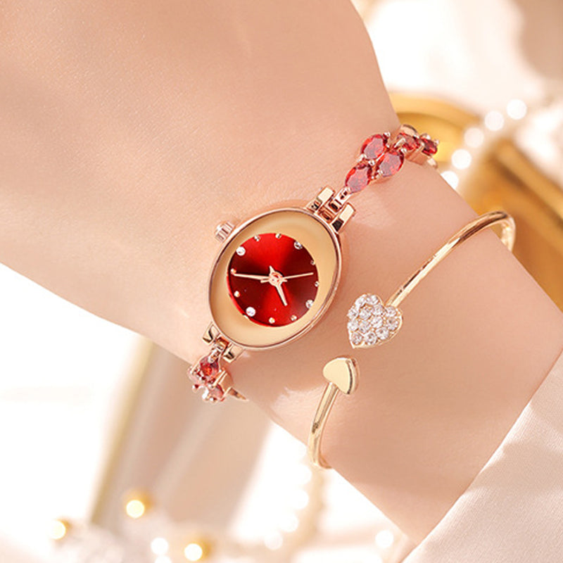 Farbige Zirkon-Armbanduhr