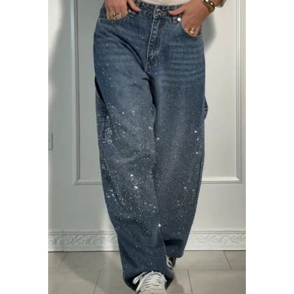 Damen-Jeans mit Strassverzierung – Lässige, bequeme Hose für Alltag & Freizeit ✨👖